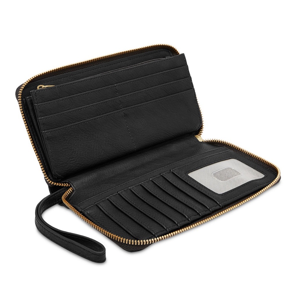 NWTS Fossil Leather Liza Zip Clutch Wallet - Picture 6 of 11